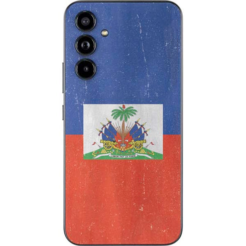 Haiti Flag Distressed Galaxy A54 5G Skin